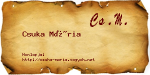 Csuka Mária névjegykártya