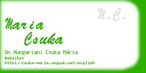 maria csuka business card